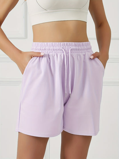 Women's Summer Drawstring Athletic Shorts with Front Pockets