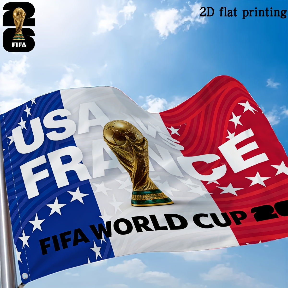 2026 FIFA World Cup Square Flag with Mascot Design
