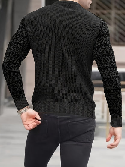 Men'S Long-Sleeve T-Shirt in a Heavy Waffle Knit for Autumn, Perfect for Casual Wear