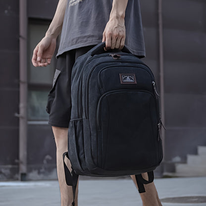 Men's Large Capacity Travel Backpack - Lightweight Laptop Bag with 39.62cm Laptop Compartment, Multiple Zippered Pockets, Padded Shoulder Straps - Durable Backpack for Business, School, Vacation - Tan/Brown