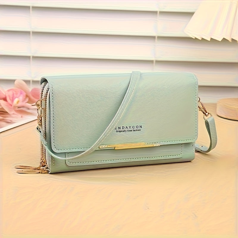 1pc Women's coin purse, mobile phone bag, card holder wallet, handbag, 9pcs Color Choices, coin wallet, handheld coin purse with RFID protection and adjustable shoulder strap