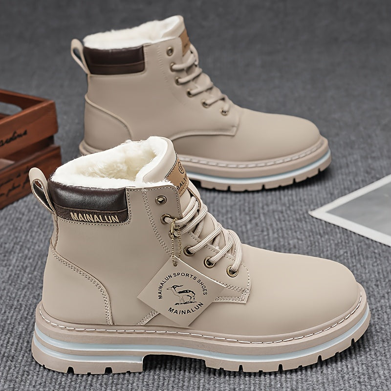 1 Pair Large Size High-Top Winter Snow Boots - Warm  Upper & PVC Sole, Heavy-Duty Traction for Ice/Ground, All-Terrain Outdoor Boots Suitable for Daily Wear, Commuting, and Winter Activities