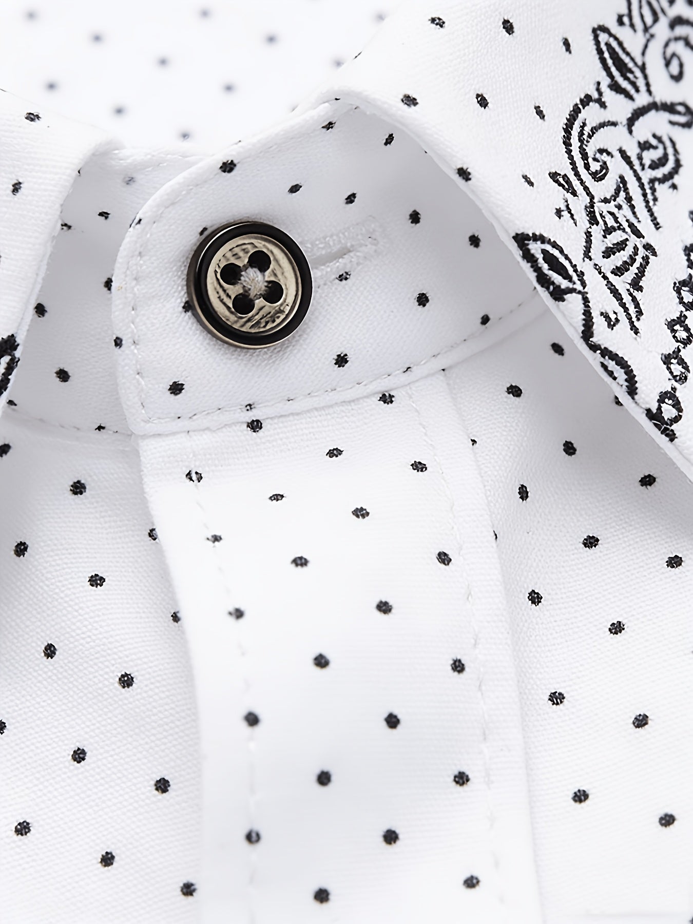 Teen Boys' White Blue Alphabet Print Casual Long Sleeve Shirt