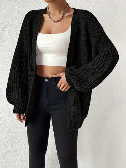 Off-Shoulder Chunky Knit Cardigan for Fall and Winter