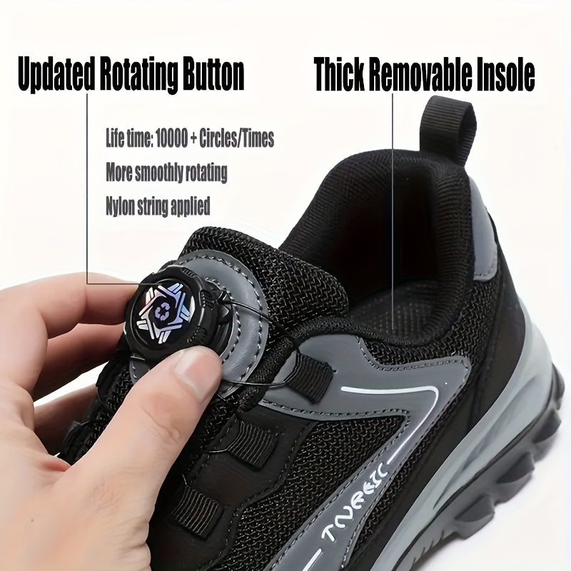 Men'S Lightweight Breathable Outdoor Walking Shoes - Low-Top Comfortable Sneakers with EVA Cushioning, Fabric Upper  Sole for Hiking, Jogging, Casual Wear - Black/White Striped Design, Hiking Shoes, Jogging Footwear, Stylish