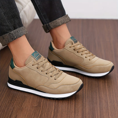 Men'S Casual Shoes, Thick-Soled Sports Shoes, Solid Color Lace-Up Low-Top Sneakers, Stylish And Minimalist Men'S Athletic Shoes, Running Shoes, Spring And Autumn Tennis Shoes - ayq