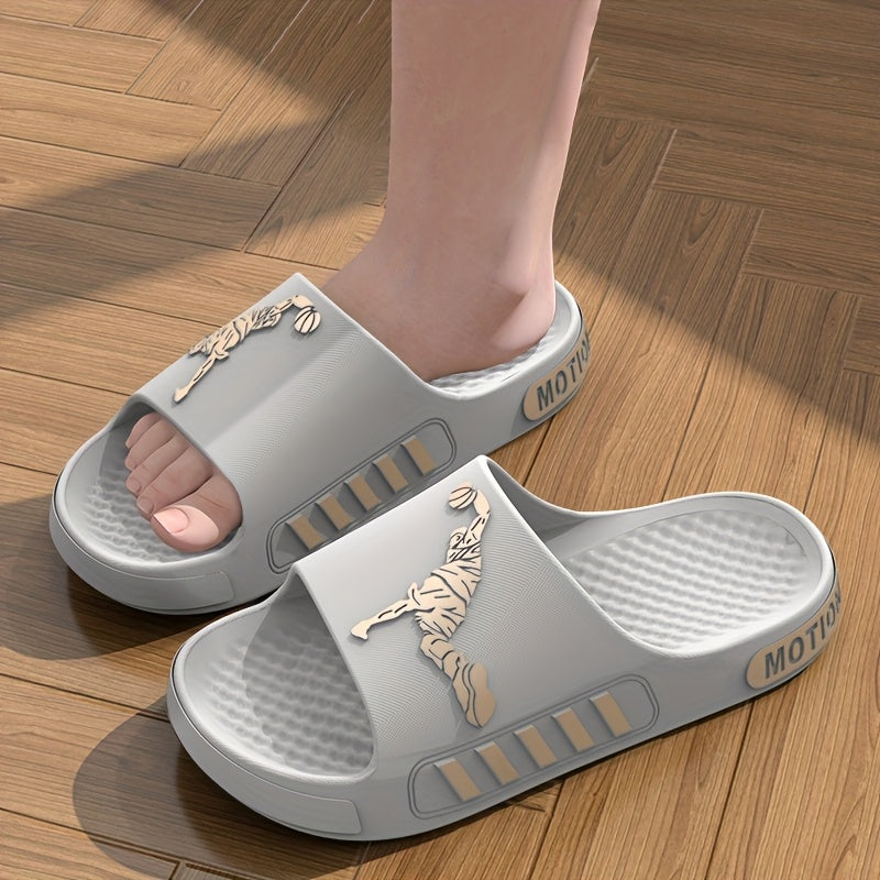 Men'S EVA Slippers for Indoor Bathing at Home, Featuring Soft, Non-Slip Soles. Stylish And Sporty for Summer Beach Outings, These Ultra-Comfortable EVA Slides Are Quick-Drying, Easy to Clean, And Suitable for All Seasons. Per - ayq