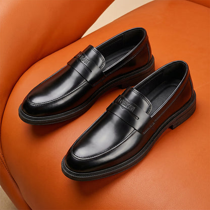Men's British Retro PU Flat Shoes Slip-On Business Style