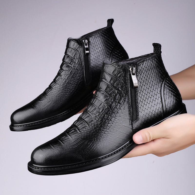 Men's Business High-Top PU Boots for Autumn Winter