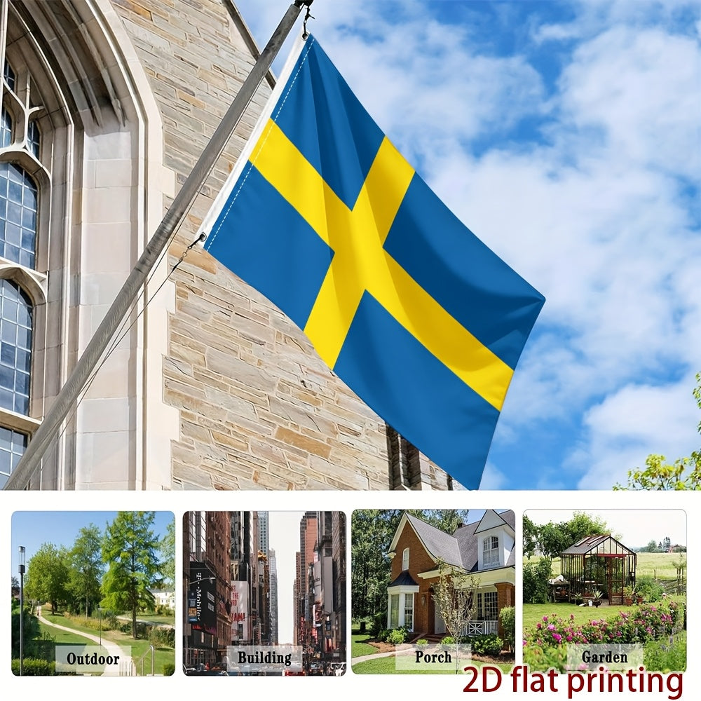 Swedish Flag Polyester Decorative Fan Support Flag for Sports