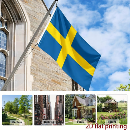 Swedish Flag Polyester Decorative Fan Support Flag for Sports