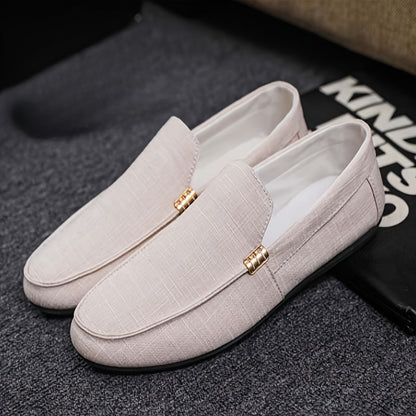 Men's Summer Slip-On Casual Shoes - Breathable Fabric Upper, Lightweight Rubber Sole, Low-Top Design for Everyday Comfort & Versatile Style