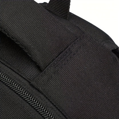 Stylish Black Nylon Backpack - Lightweight, High Quality, Large Capacity with Laptop Compartment, Adjustable Straps  Mesh Pockets for School, Travel, and Work