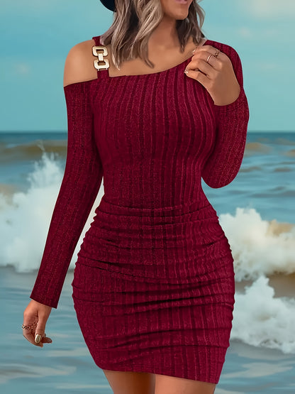New Autumn-Winter Sexy Off-Shoulder Hip-Hugging Dress