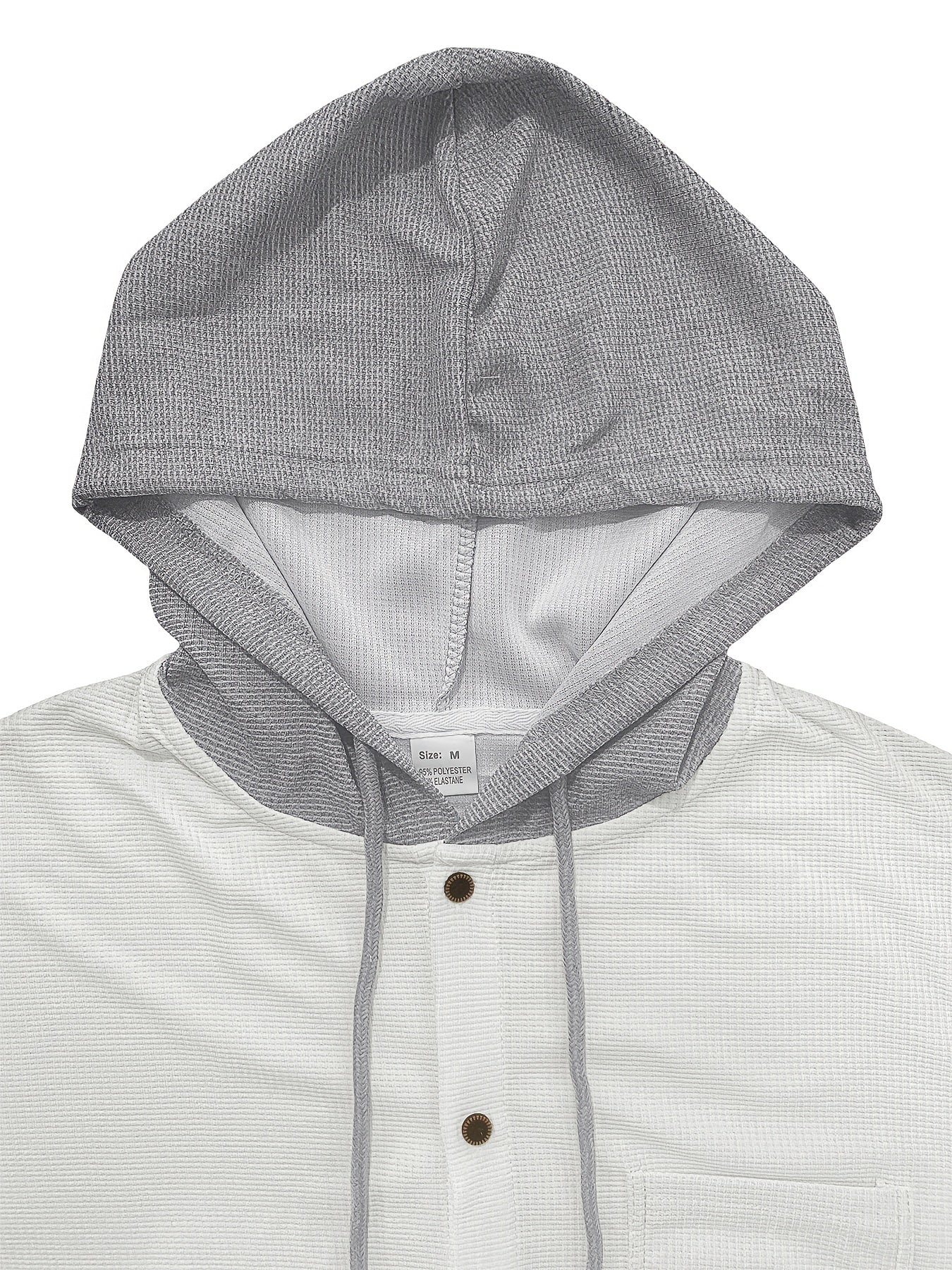 Men'S Lightweight Hooded Cardigan - Long Sleeve Sweater Jacket, Button-Front Closure, Light Grey Casual Outerwear for Office, Casual Attire - Breathable Fall/Spring Layering Essential, Sweater Cardigan, Waffle Texture, Durabl