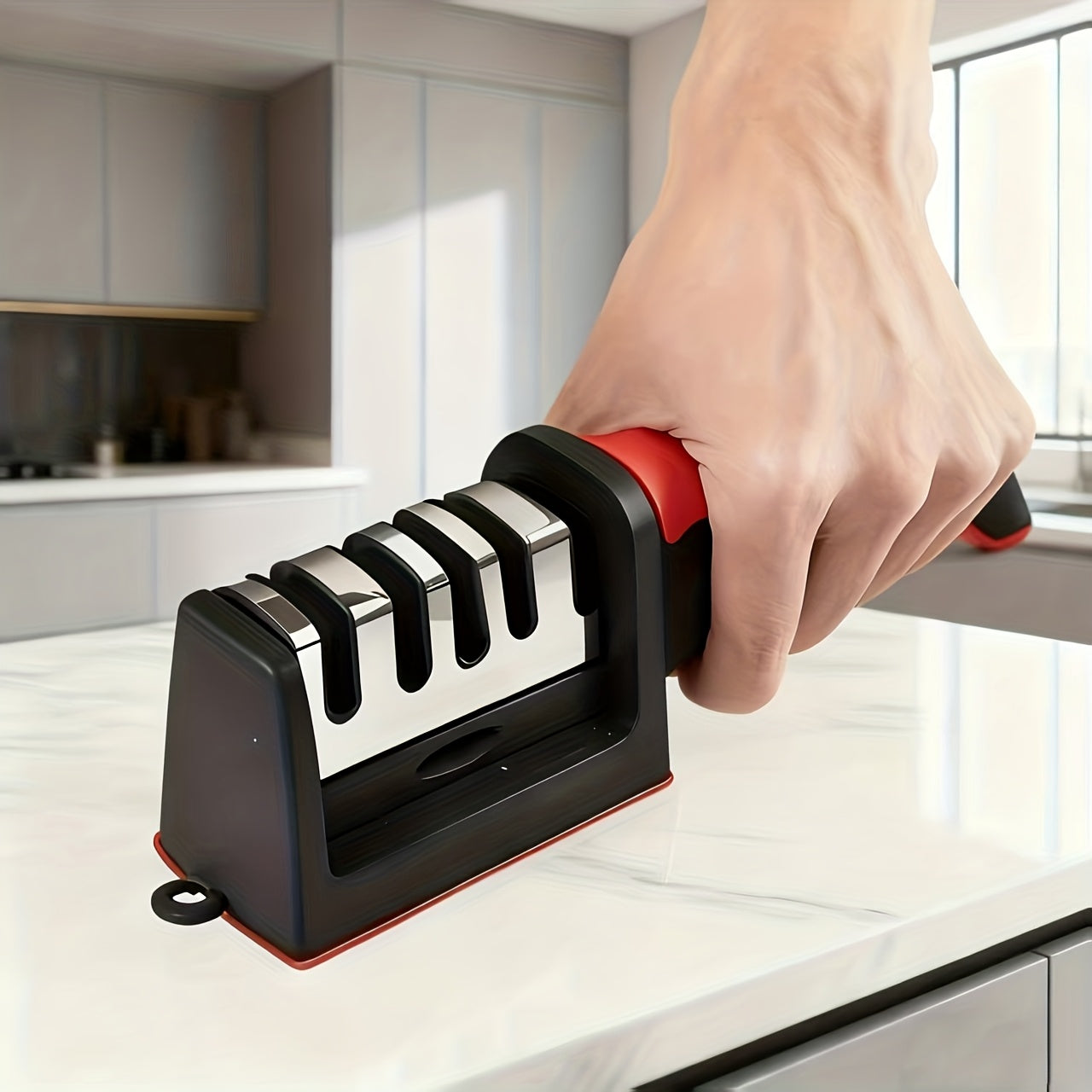 Multi-functional Four-stage Sharpening Stone Sharpener, Ideal for Quickly and Easily Sharpening Dull Knives. Ceramic Sharpening Stone - Easy to Hang, Kitchen Essential, Summer Home Essential, Mother's Day Gift