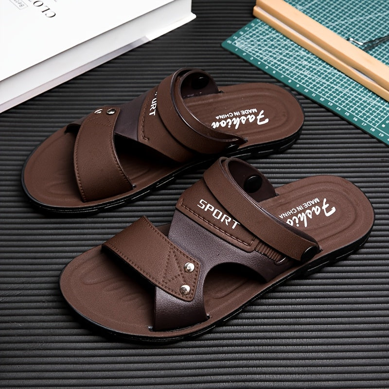 Men's Large Slip-On Outdoor Sandals with Non-Slip Soft EVA Sole