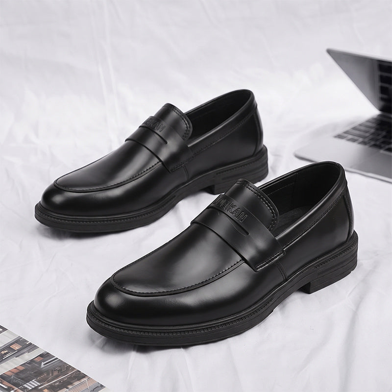 Men's British Retro PU Flat Shoes Slip-On Business Style