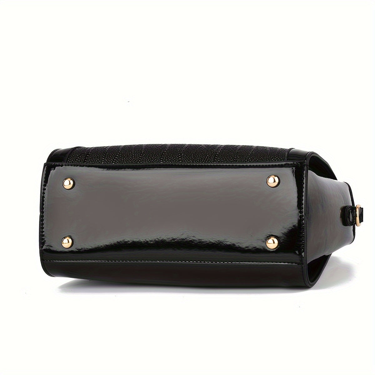 Classic Solid Color Crocodile Pattern Handbag with Clutch Purse, Textured Bags for Wo