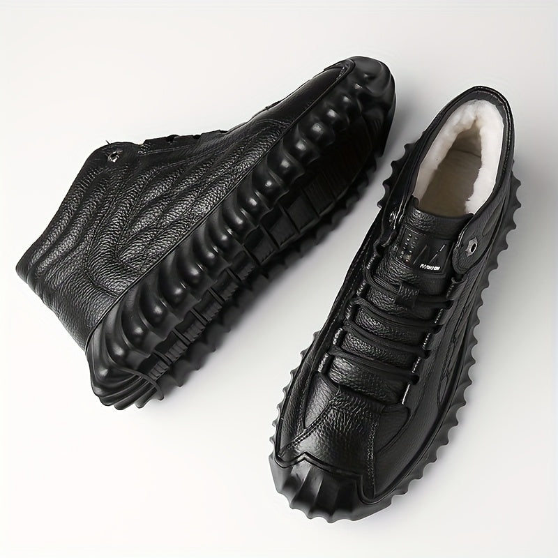 Men's Fleece-Lined Waterproof Ankle Boots for Winter Casual Wear