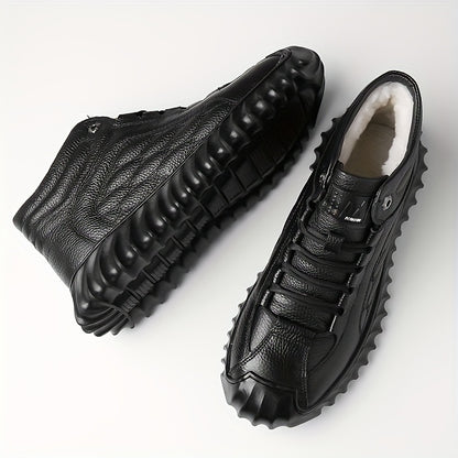 Men's Fleece-Lined Waterproof Ankle Boots for Winter Casual Wear