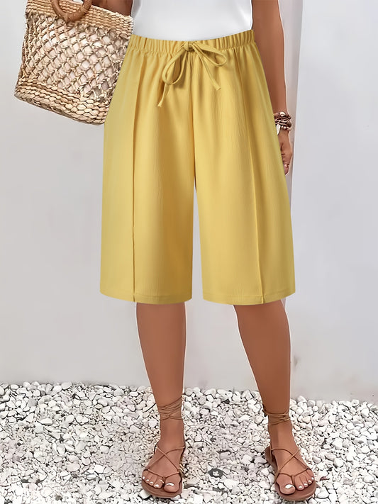 Women's Vacation Shorts Solid Color Polyester Lightweight - ayq