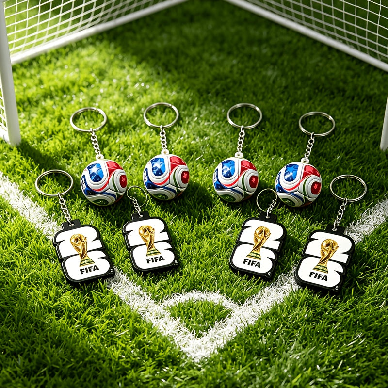 FIFA 2026 USA-Mexico-Canada Soccer Keychain Set - 6/8pcs Zinc Alloy