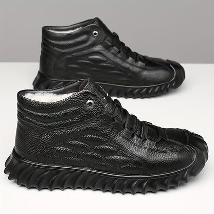 Men's Fleece-Lined Waterproof Ankle Boots for Winter Casual Wear
