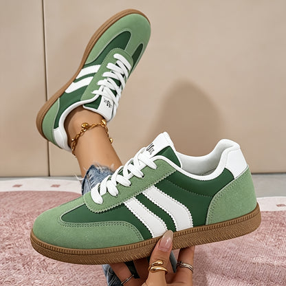 Women's Retro Low-Top Lace-Up Sneakers with TPR Sole