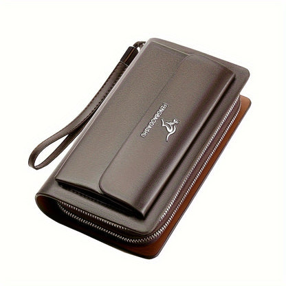 Men‘S Faux Leather Business Clutch with Multiple Compartments, Portable Handheld Bag for Daily And Business Use - And Easy Maintenance