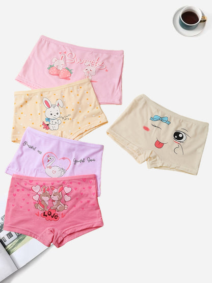 Girls' Soft Cotton Boxer Briefs 3-Pack in Mixed Colors