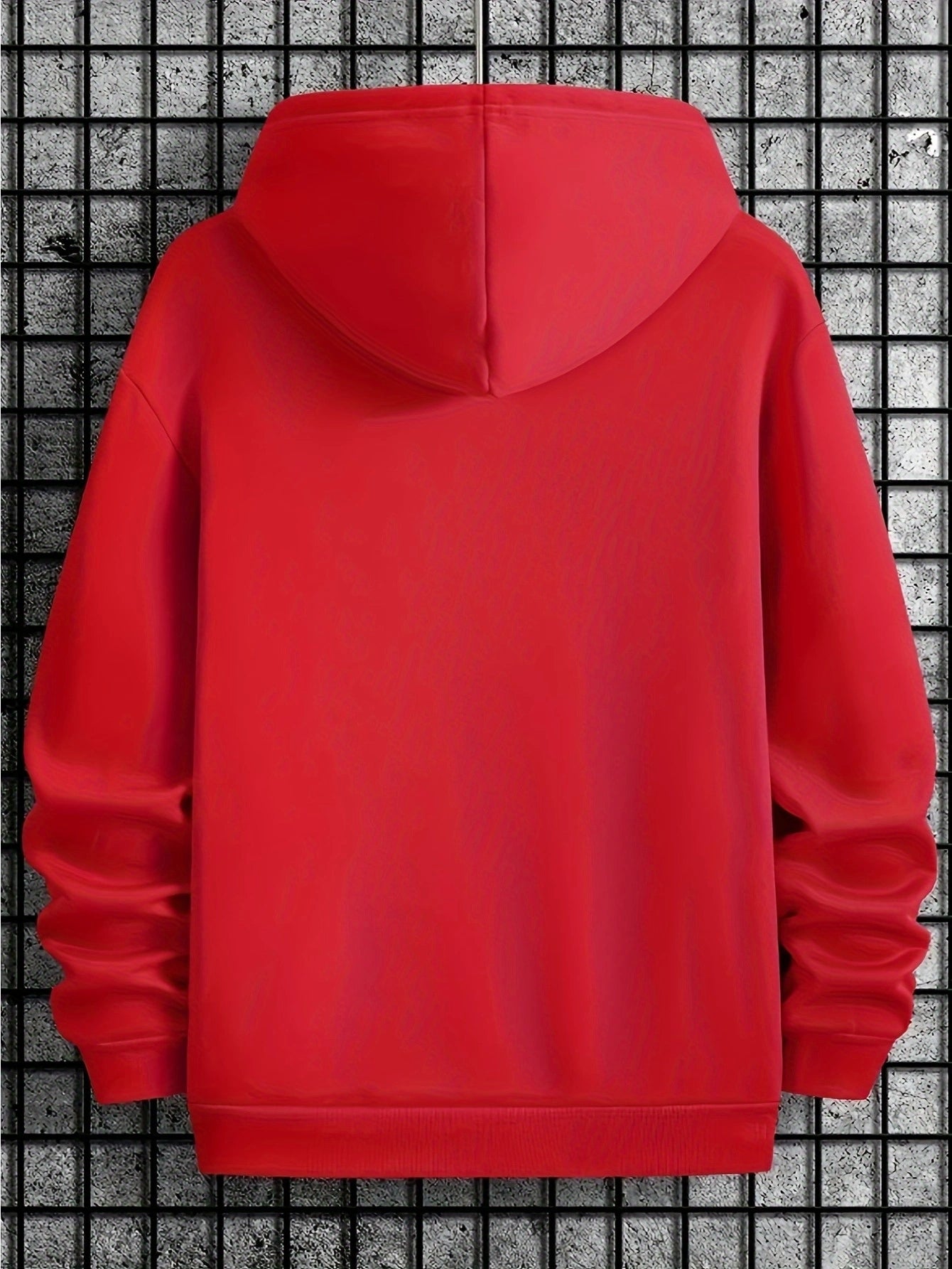 Men's Casual Hooded Sweatshirt with Geometric Print for Fall/Winter