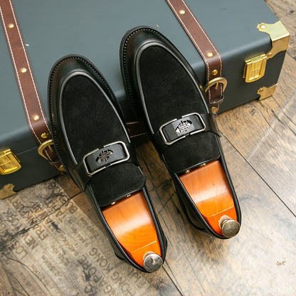 Men's British Style Business Casual Black PU Loafers
