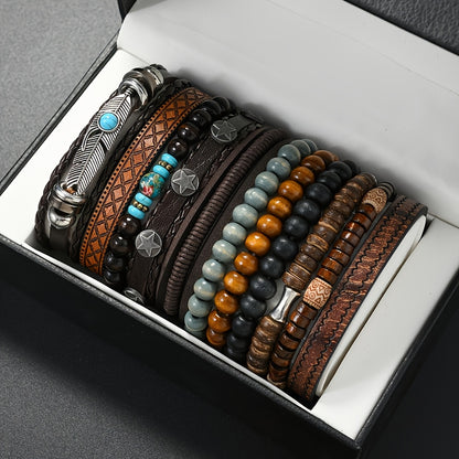 Popular 11pcs Handmade Braided Bracelet Set for Men