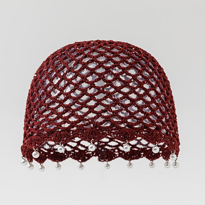 Breathable Sequin Pearl Acrylic Hat for Valentines Day