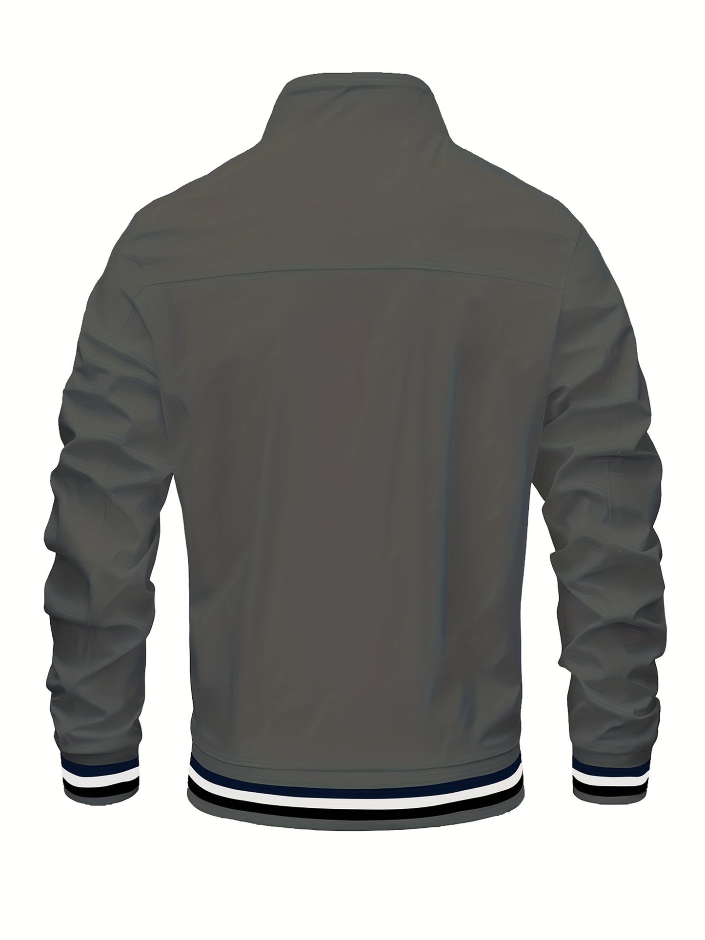 Men's Vintage-Inspired Hip Hop Baseball Jacket - Casual Sports Outerwear with Stand Collar, Zip-Up, Polyester - Perfect for Fall/Winter