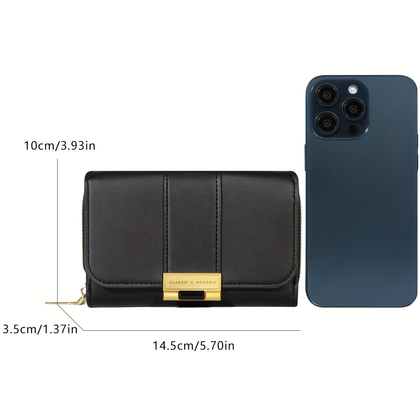 Women's Vintage PU Wallet - Long Wallet with Snap Closure & Zipper Coin Pocket, Credit Card Holder & Coin Purse, Nylon & Oil-Tanned for Everyday Use, Travel, - Women's Money Holder