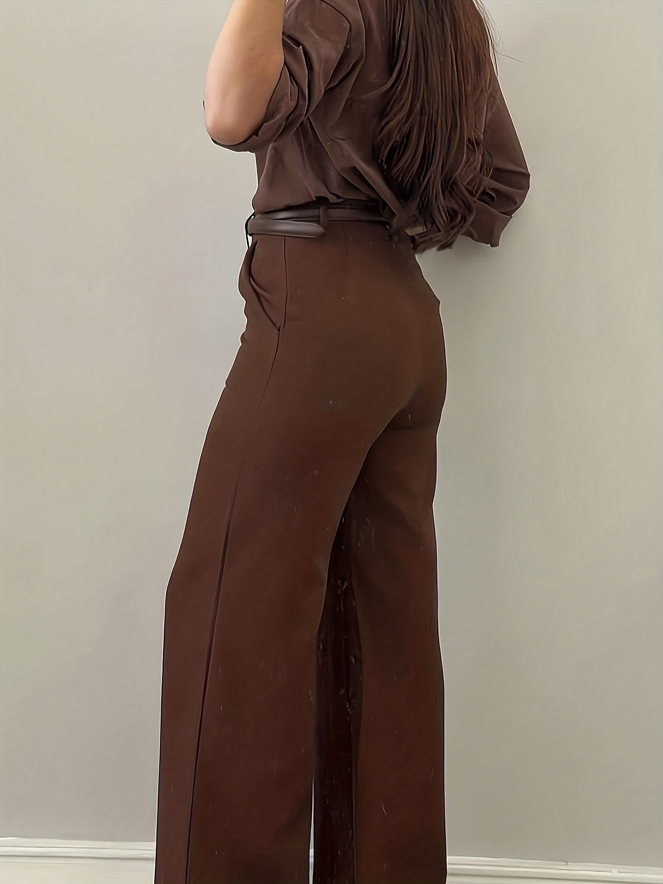 Chic Flare Leg Pants for Women | Elegant Simple Design, Suitable for Commuting, Office, and Everyday Wear, All-Season, Solid Color Not Included