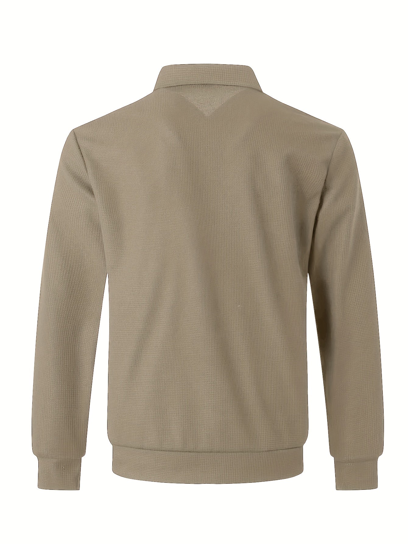 Men's Plain Waffle Zipper Jacket Casual Daily Fashion