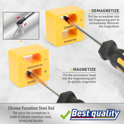 43pcs Professional Screwdriver Set with Magnetic Bit Holder - Chrome Vanadium Steel, Includes Slotted, Phillips, Hex, Torx Bits & Precision Tools - Durable Repair Kit for DIY & Industrial Use