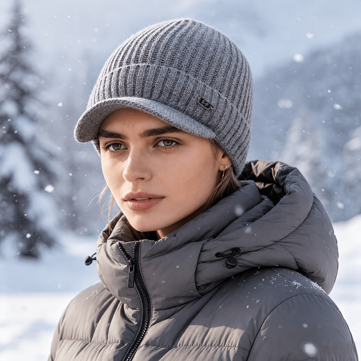 Unisex Warm Knit Baseball Cap with Ear Protection for Fall Winter
