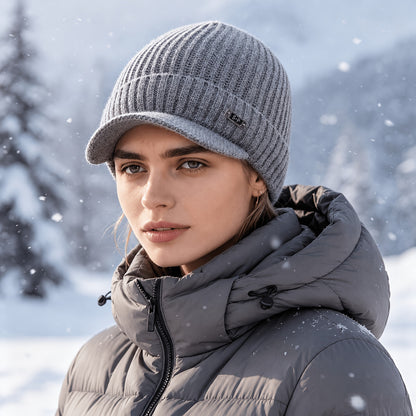 Unisex Warm Knit Baseball Cap with Ear Protection for Fall Winter
