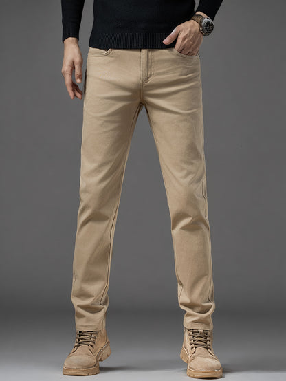 Men's Cotton Blend Casual Business Pants - Spring/Fall Style