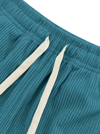 Women’s Lightweight Corduroy Casual Summer Shorts with Drawstring Wais