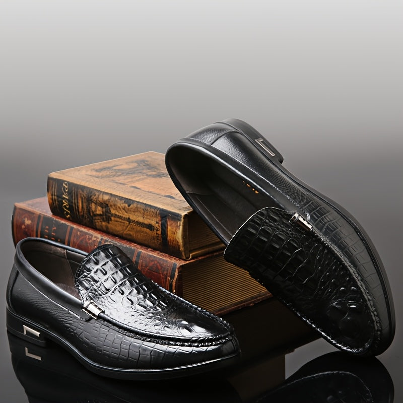 Men's Slip-On Business Casual Shoes - PU Upper, All-Season