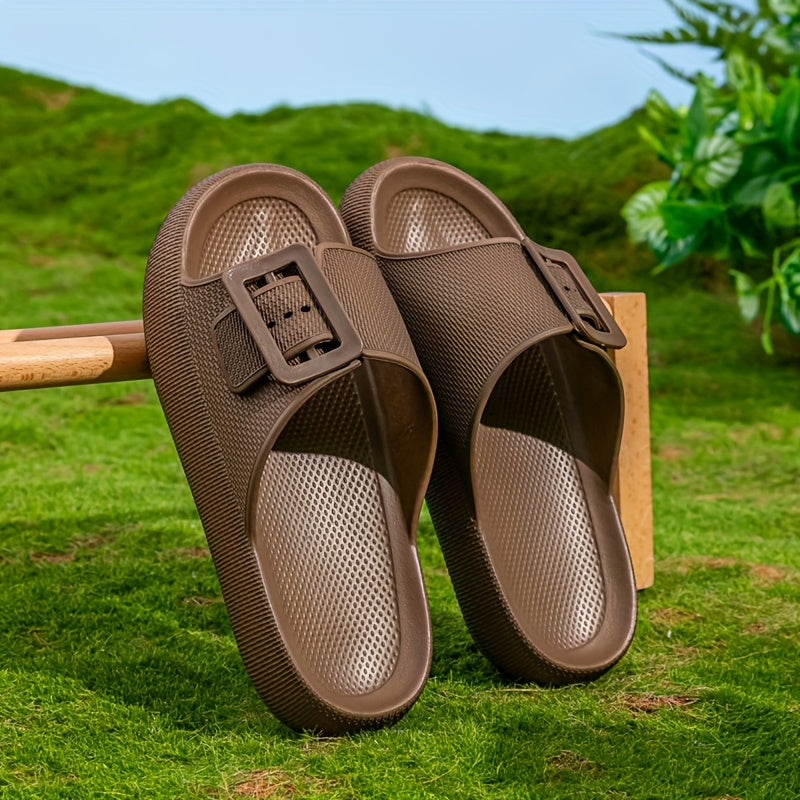 Men's Casual EVA Slippers with Adjustable Buckle and Non-Slip Sole