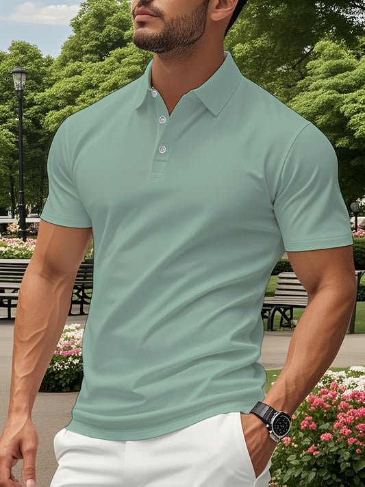 Men's Lightweight Breathable Shirt - Quick-Dry Polyester Button-Up Collar Formal & Casual Business-casual Office Wedding Party Attire - Easy-Care Everyday & Special Occasion Shirt, Easycare Fabric