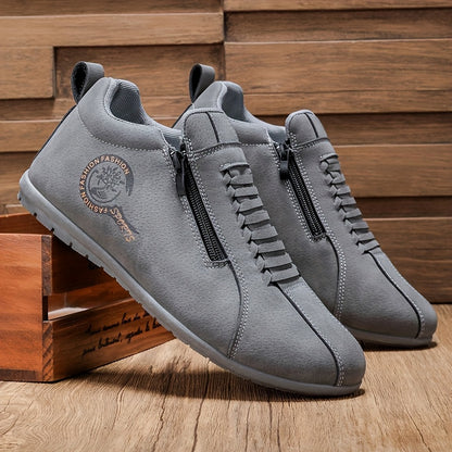 New Lightweight Casual Sneakers for Men, Stylish Zip-Up Skate Shoes Ideal for Outdoor Walking And Street Fashion - ayq