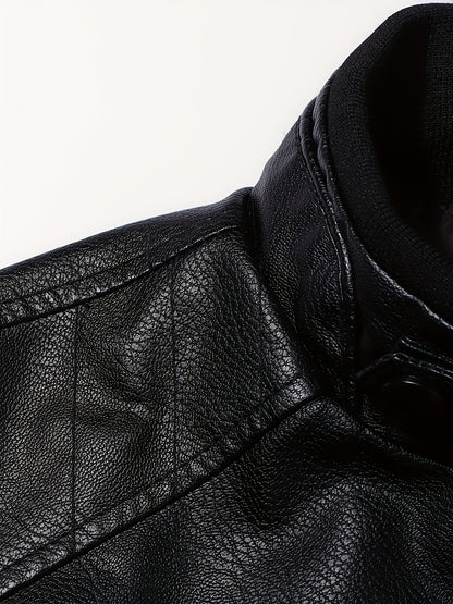 Men's Stylish Burgundy Jacket - Fall/Winter Trendy Stand Collar Biker Jacket with Multiple Zippered Pockets, Casual Design for Casual Attire, Fall Jacket | Modern Casual Jacket | Glossy Finish Jacket