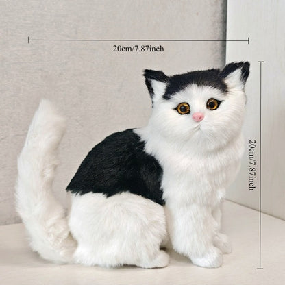 Simulation Cat Toys Featuring Five Types of Cats: Persian, Black, Spotted, And Other Realistic Animal Designs.